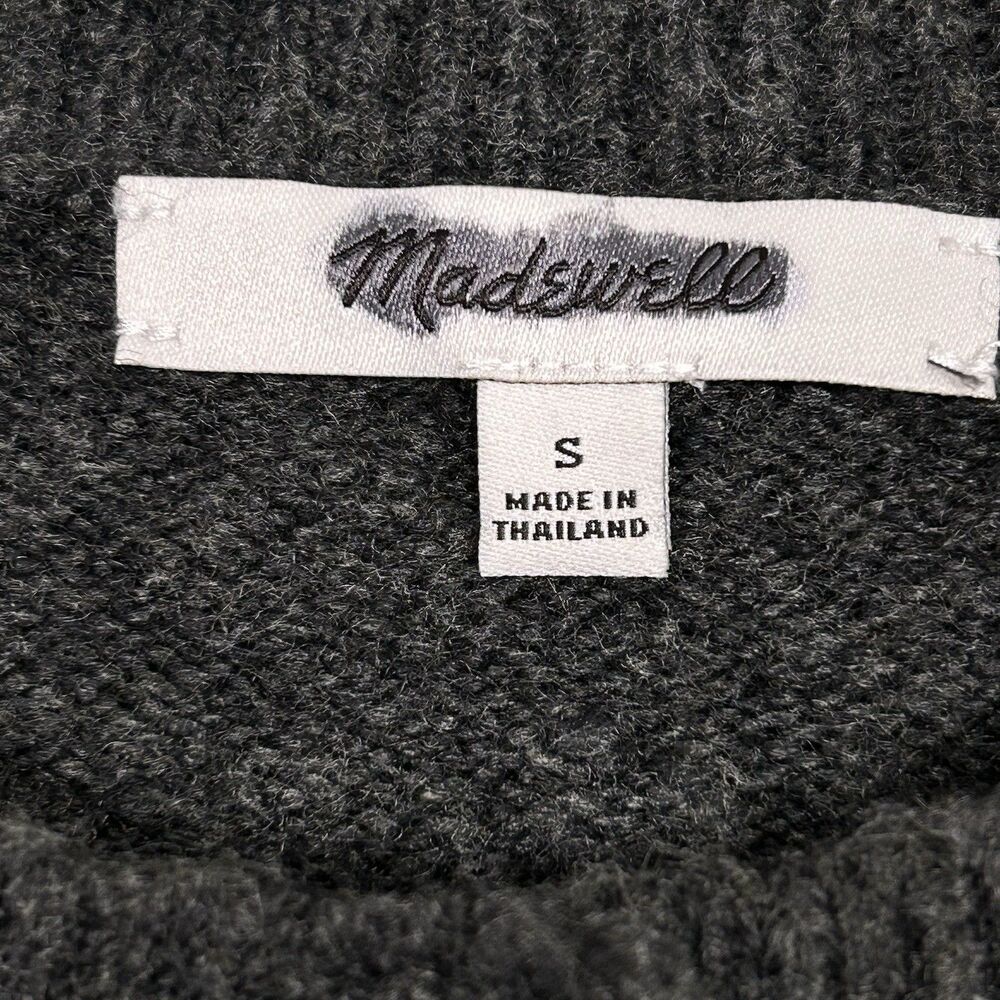 Madewell Cardigan Sweater Womens Small Gray Cotton Merino Blend Patch-Pocket NWT - Picture 3 of 9